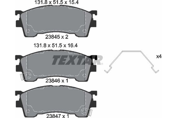 Textar Σετ τακάκια, Δισκόφρενα - 2384504