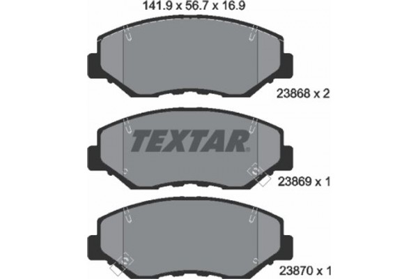 Textar Σετ τακάκια, Δισκόφρενα - 2386801