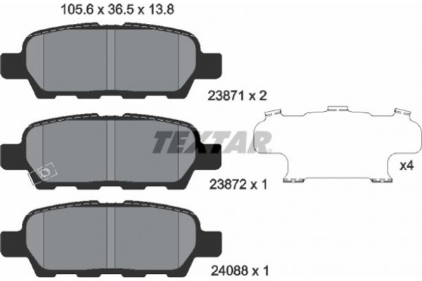 Textar Σετ τακάκια, Δισκόφρενα - 2387101