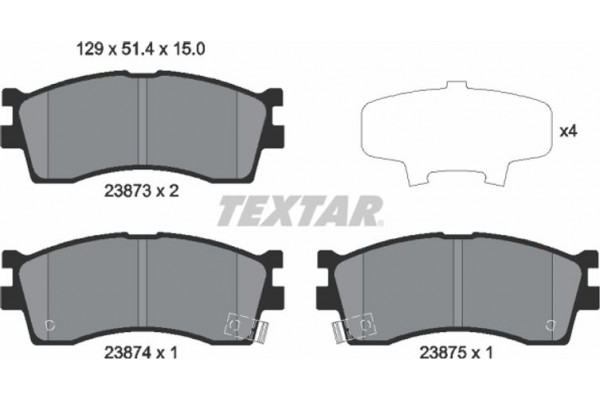 Textar Σετ τακάκια, Δισκόφρενα - 2387301