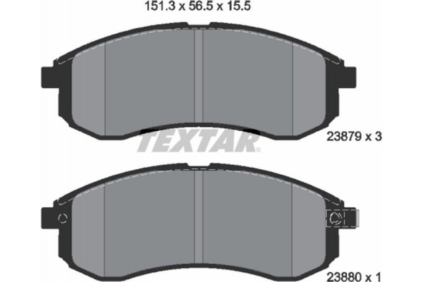 Textar Σετ τακάκια, Δισκόφρενα - 2387902