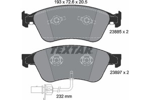 Textar Σετ τακάκια, Δισκόφρενα - 2388501