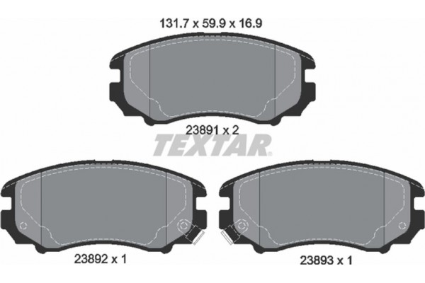 Textar Σετ τακάκια, Δισκόφρενα - 2389101