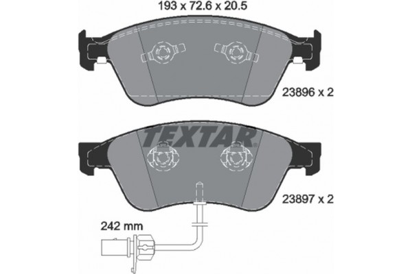Textar Σετ τακάκια, Δισκόφρενα - 2389601