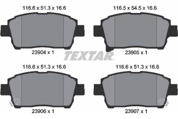 Textar Σετ τακάκια, Δισκόφρενα - 2390401