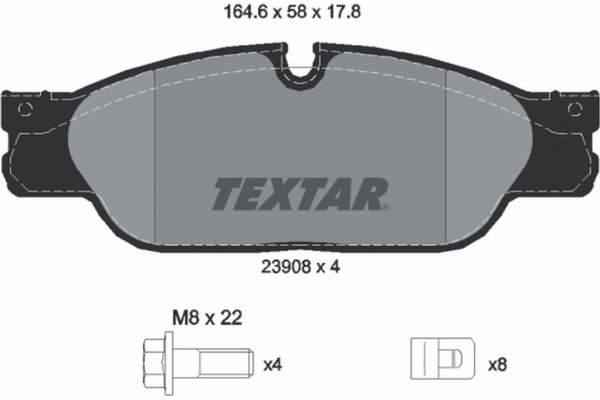 Textar Σετ τακάκια, Δισκόφρενα - 2390801