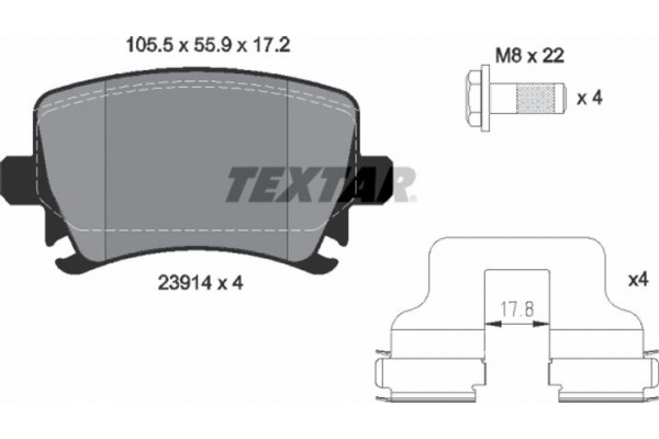 Textar Σετ τακάκια, Δισκόφρενα - 2391401