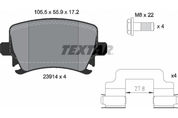 Textar Σετ τακάκια, Δισκόφρενα - 2391482