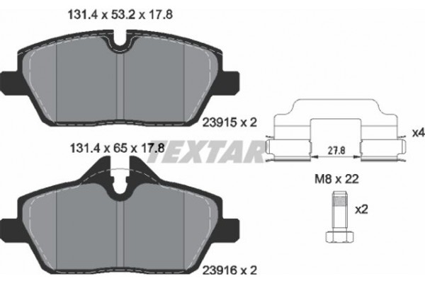 Textar Σετ τακάκια, Δισκόφρενα - 2391503