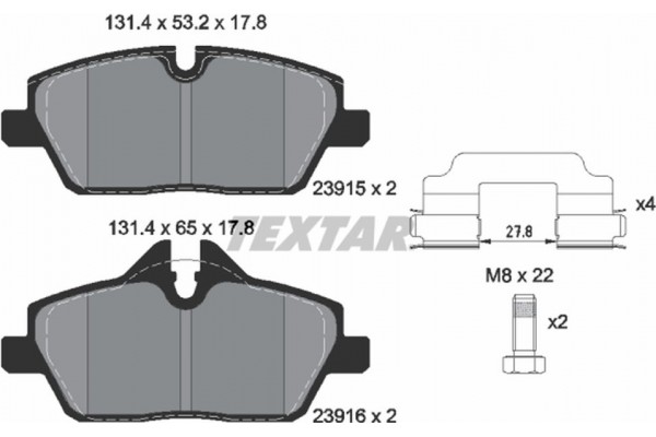 Textar Σετ τακάκια, Δισκόφρενα - 2391503