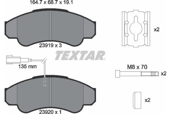 Textar Σετ τακάκια, Δισκόφρενα - 2391901