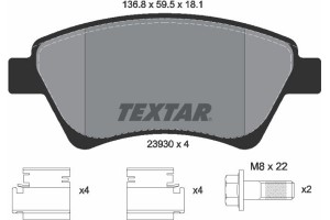 Textar Σετ τακάκια, Δισκόφρενα - 2393001