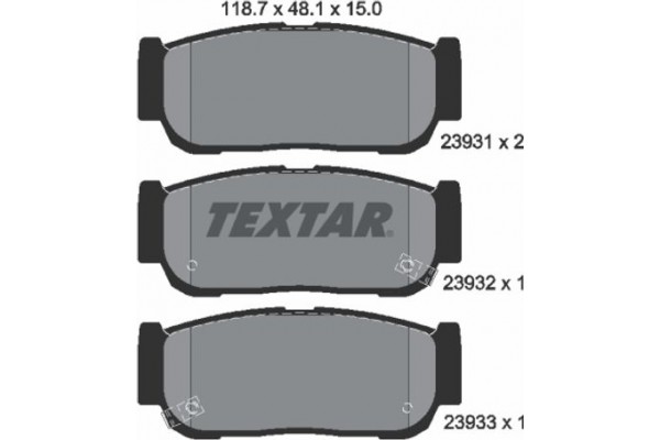 Textar Σετ τακάκια, Δισκόφρενα - 2393101