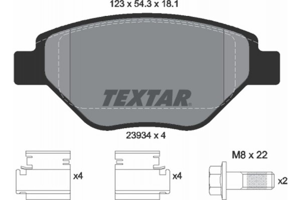 Textar Σετ τακάκια, Δισκόφρενα - 2393401
