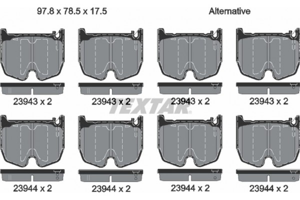 Textar Σετ τακάκια, Δισκόφρενα - 2394301