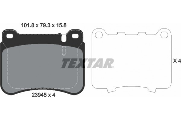 Textar Σετ τακάκια, Δισκόφρενα - 2394501