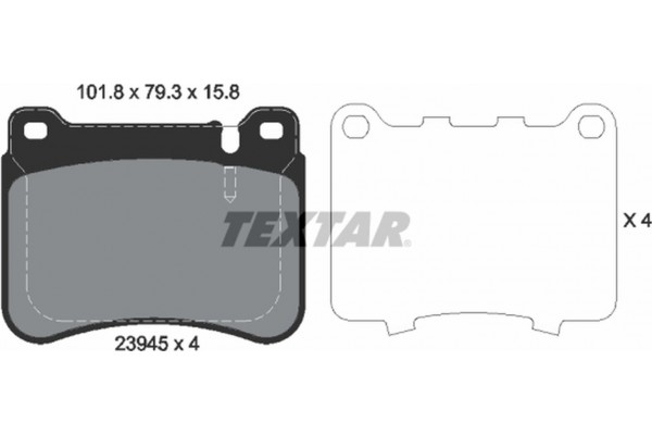 Textar Σετ τακάκια, Δισκόφρενα - 2394501