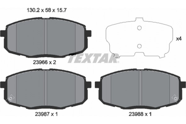 Textar Σετ τακάκια, Δισκόφρενα - 2396601