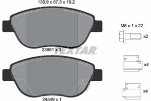 Textar Σετ τακάκια, Δισκόφρενα - 2398101