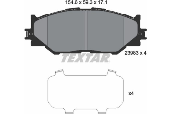 Textar Σετ τακάκια, Δισκόφρενα - 2398301