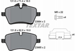 Textar Σετ τακάκια, Δισκόφρενα - 2398401