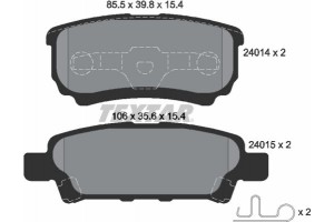 Textar Σετ τακάκια, Δισκόφρενα - 2401401