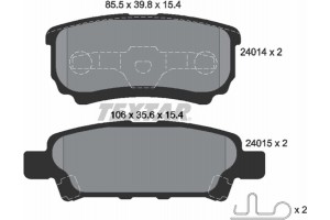 Textar Σετ τακάκια, Δισκόφρενα - 2401401