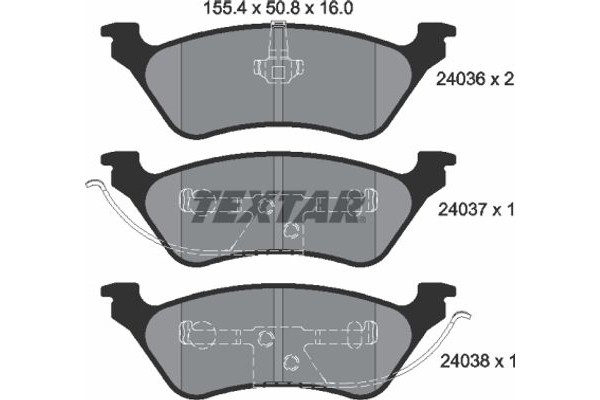 Textar Σετ τακάκια, Δισκόφρενα - 2403601