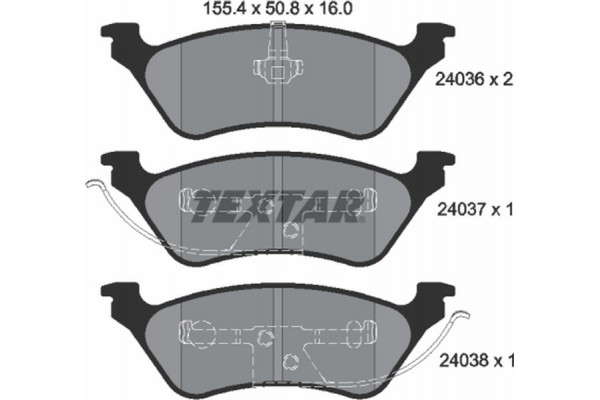 Textar Σετ τακάκια, Δισκόφρενα - 2403601