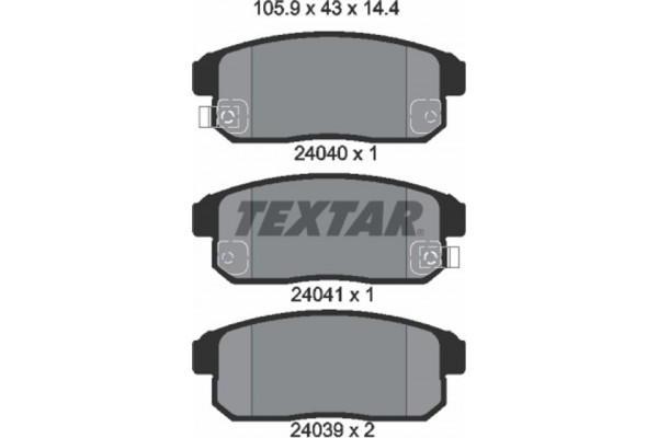 Textar Σετ τακάκια, Δισκόφρενα - 2404001