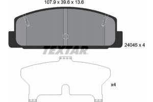 Textar Σετ τακάκια, Δισκόφρενα - 2404501