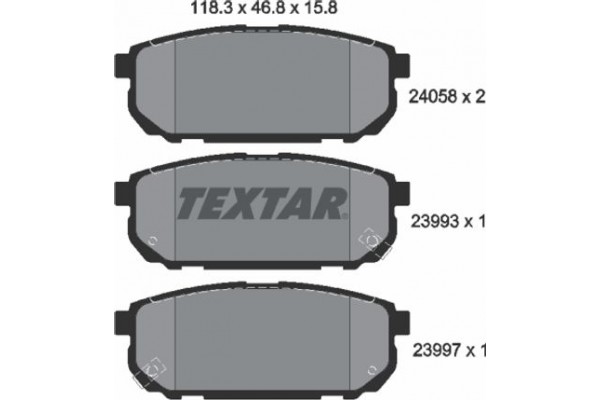 Textar Σετ τακάκια, Δισκόφρενα - 2405801