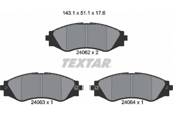 Textar Σετ τακάκια, Δισκόφρενα - 2406201 Textar Σετ τακάκια, Δισκόφρενα - 2406201