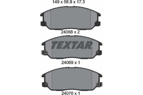 Textar Σετ τακάκια, Δισκόφρενα - 2406801