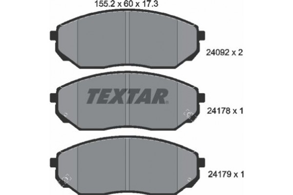 Textar Σετ τακάκια, Δισκόφρενα - 2409201