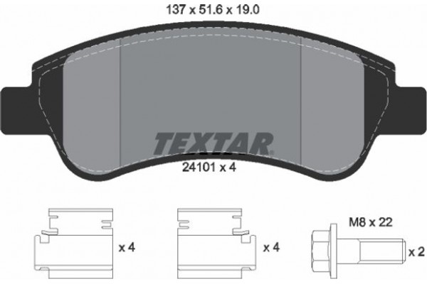 Textar Σετ τακάκια, Δισκόφρενα - 2410101