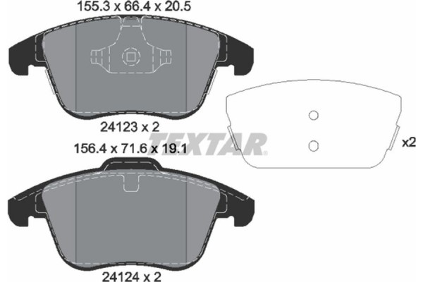 Textar Σετ τακάκια, Δισκόφρενα - 2412305
