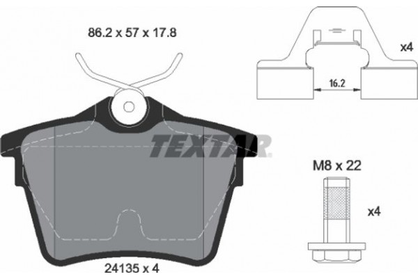 Textar Σετ τακάκια, Δισκόφρενα - 2413501