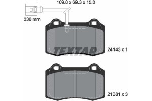 Textar Σετ τακάκια, Δισκόφρενα - 2414301