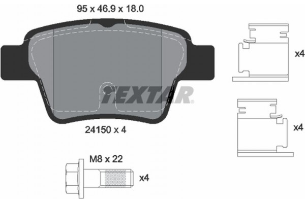 Textar Σετ τακάκια, Δισκόφρενα - 2415001
