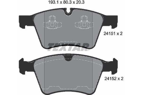 Textar Σετ τακάκια, Δισκόφρενα - 2415101