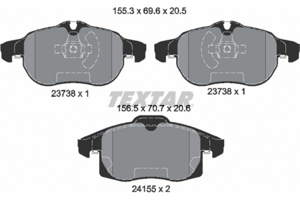 Textar Σετ τακάκια, Δισκόφρενα - 2415501 Textar Σετ τακάκια, Δισκόφρενα - 2415501