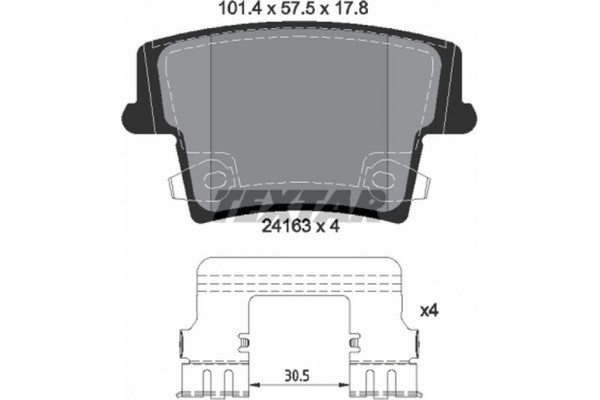 Textar Σετ τακάκια, Δισκόφρενα - 2416303