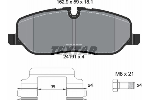 Textar Σετ τακάκια, Δισκόφρενα - 2419101