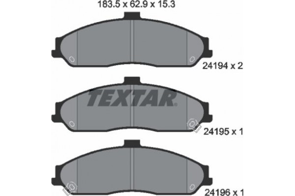 Textar Σετ τακάκια, Δισκόφρενα - 2419401