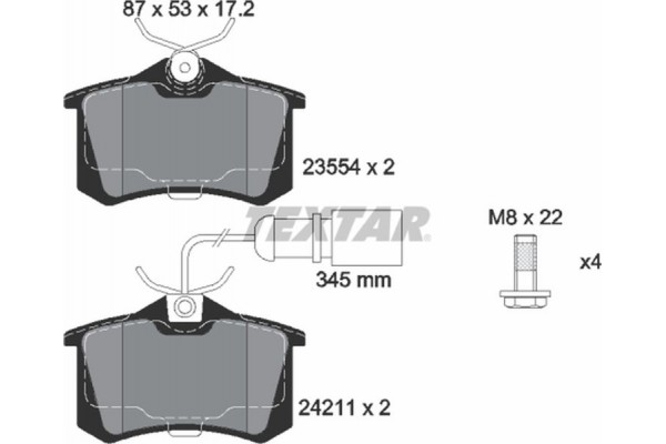 Textar Σετ τακάκια, Δισκόφρενα - 2421101