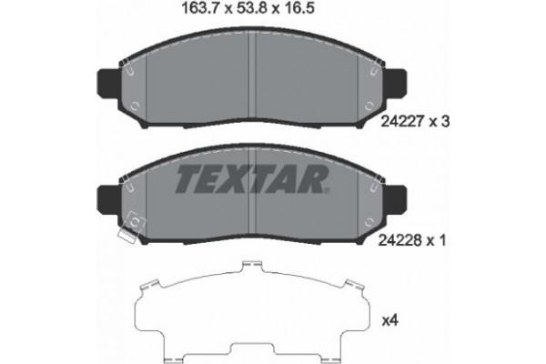 Textar Σετ τακάκια, Δισκόφρενα - 2422701