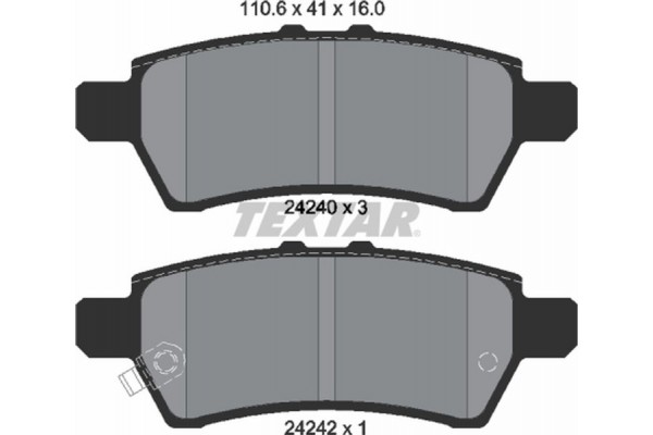 Textar Σετ τακάκια, Δισκόφρενα - 2424001