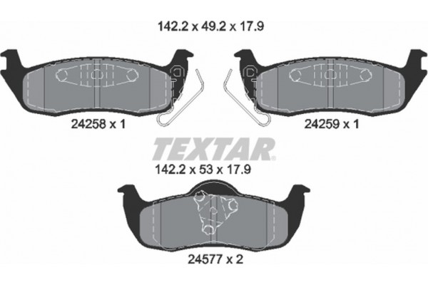 Textar Σετ τακάκια, Δισκόφρενα - 2425801