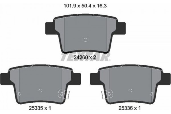 Textar Σετ τακάκια, Δισκόφρενα - 2426001